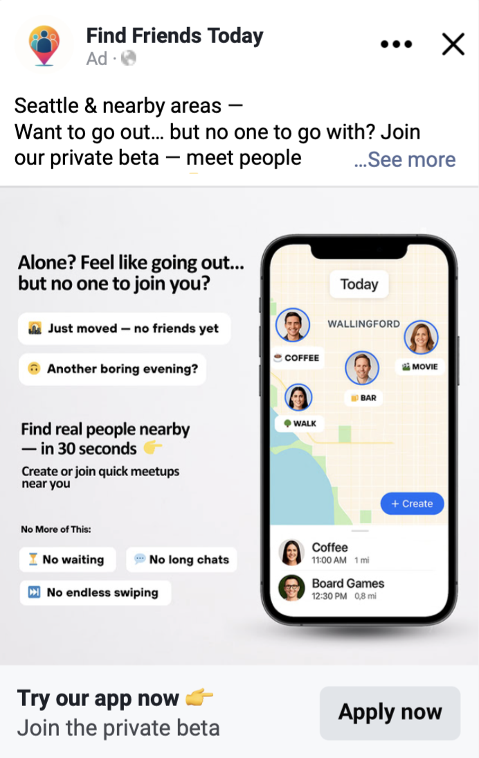 Example startup ad creative